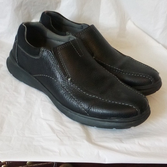 Clarks  Size 11 USA New Brown Leather Slip On Loafers New Too Small For Me - Picture 1 of 9